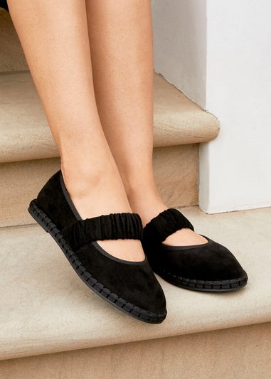 Linzi Lorella Black Faux Suede Mary Jane