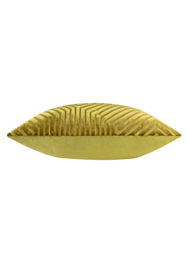 Paoletti Evoke Cut Velvet Olive Cushion