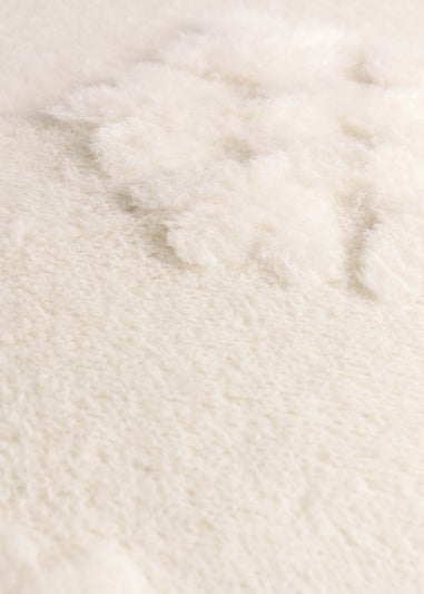 Furn Snowflakes Faux Fur Snow White Cushion