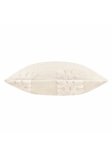 Furn Snowflakes Faux Fur Snow White Cushion