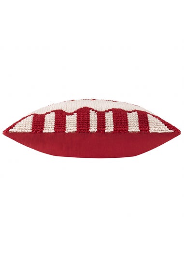 Furn Candy Fa La La Tufted Red/White Cushion