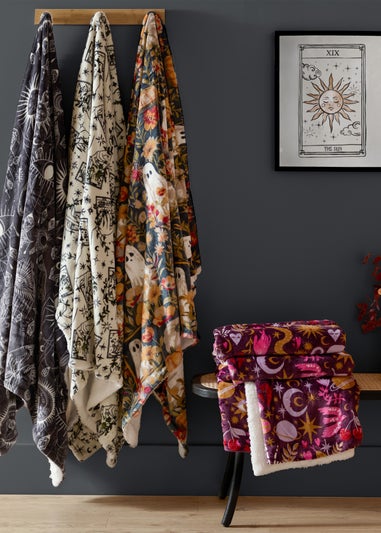 Furn Bootanical Sherpa Fleece Multicolour Throw