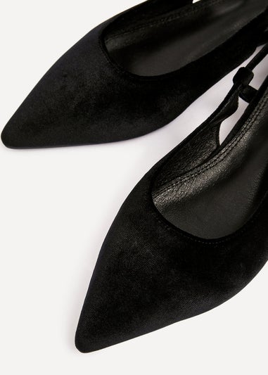 Linzi Clasica Black Velvet Pointed Toe Ballet Flat