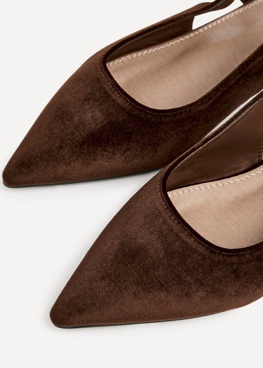 Linzi Clasica Brown Velvet Pointed Toe Ballet Flat