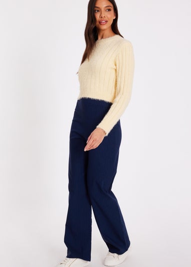 Quiz Yellow Knit Cropped Jumper