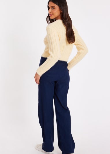 Quiz Yellow Knit Cropped Jumper