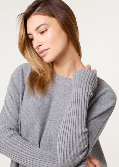 Blue Vanilla Grey Knitted Oversized Set