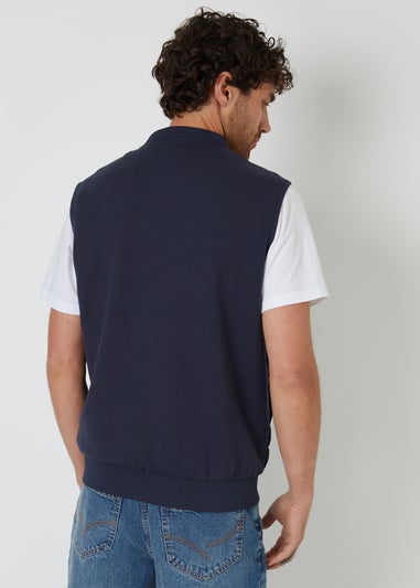 Threadbare Navy Quilted Hybrid Gilet