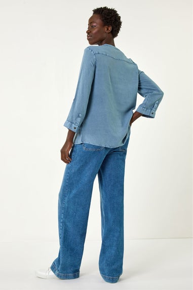 Roman Light Grey Buttoned Pocket Shirt