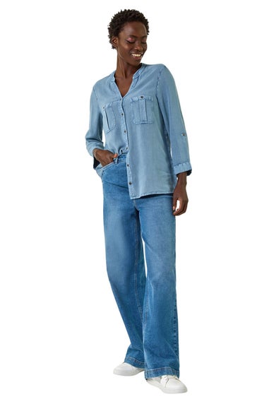 Roman Light Grey Buttoned Pocket Shirt