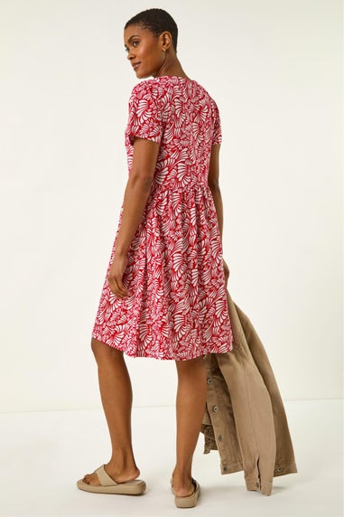 Roman Red Abstract Print Jersey Dress