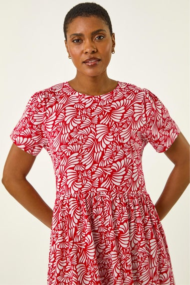 Roman Red Abstract Print Jersey Dress