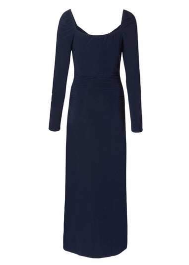 Quiz Navy Knot Front Midaxi Dress