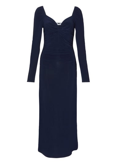 Quiz Navy Knot Front Midaxi Dress