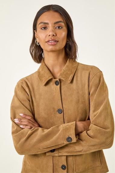 Roman Stone Suedette Button Jacket
