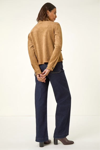Roman Stone Suedette Button Jacket