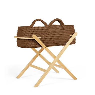 Ickle Bubba Chocolate Brown Nova Moses Basket & Stand