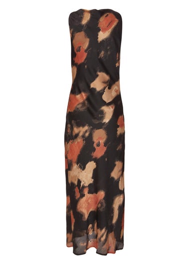 Quiz Black Printed Cowl Neck Midaxi Dress