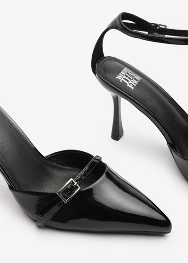 Where's That From Black Jordan Strappy Pointed Toe High Heels