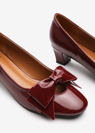 Where's That From Georgia Cherry Patent Wide Fit Court Shoes