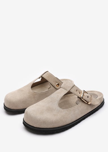 Where's That From Lottie Khaki Clog Flatform Slider Sandals