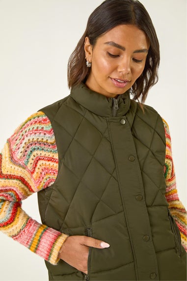 Roman Khaki Diamond Padded Gilet