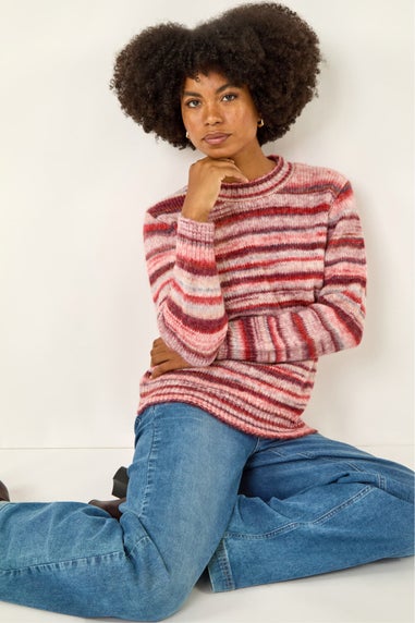 Roman Red Space Dye Stripe Knit Jumper