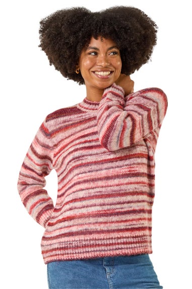 Roman Red Space Dye Stripe Knit Jumper