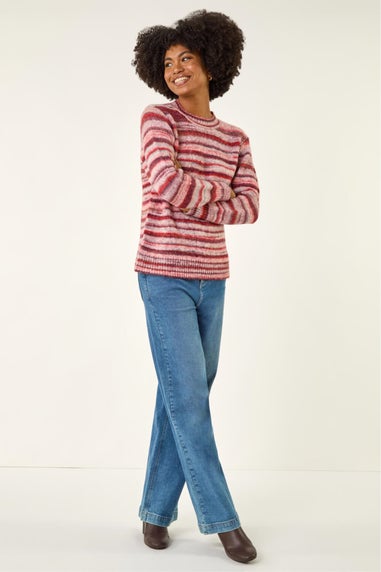 Roman Red Space Dye Stripe Knit Jumper