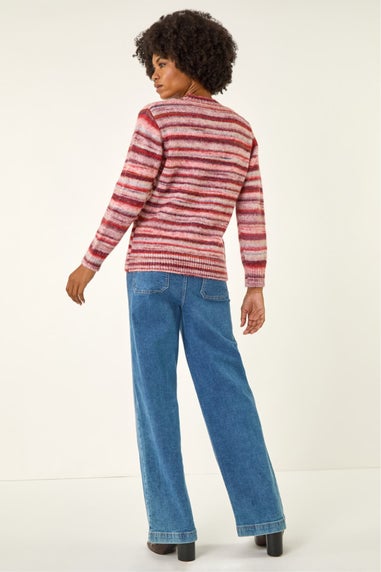Roman Red Space Dye Stripe Knit Jumper