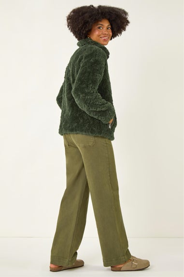 Roman Green Teddy Borg Bomber Coat
