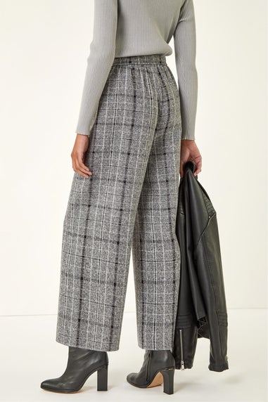 Roman Grey Belted Check Culotte Trousers