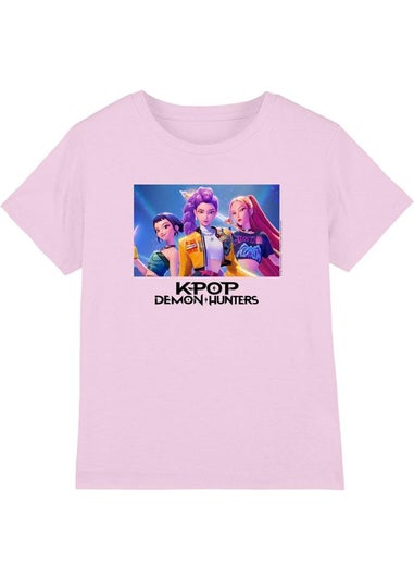K-Pop Demon Hunters Kids Pink Huntr/X T-Shirt (3-13yrs)