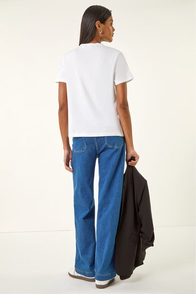 Roman Ivory Diamante Hotfix Bow Top