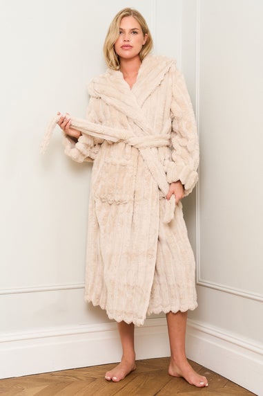 JimJam Neutral Ribbed Dressing Gown