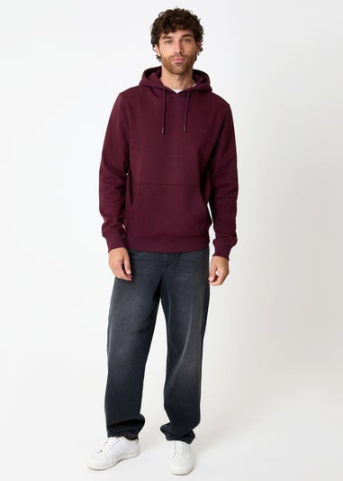 Threadbare Burgundy Cotton Blend Pullover Hoody