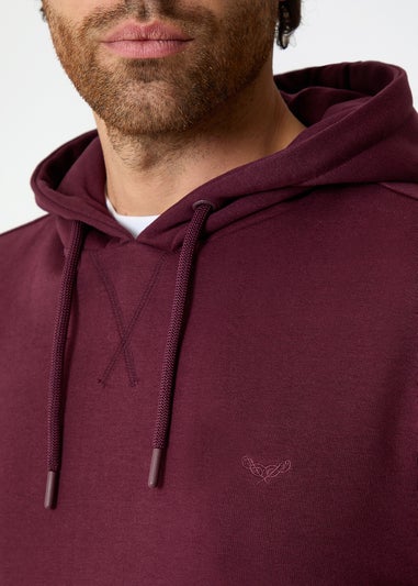 Threadbare Burgundy Cotton Blend Pullover Hoody