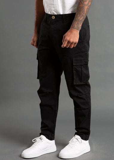 Tokyo Laundry Black Cotton Twill Cargo Trouser