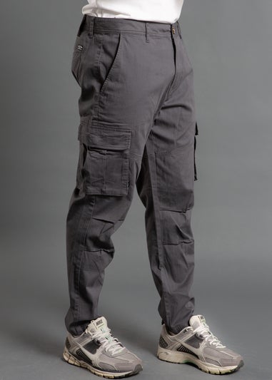 Tokyo Laundry Dark Grey Cotton Twill Cargo Trouser