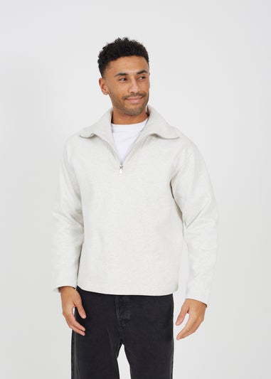 Brave Soul Natural High Funnel Neck 1/4 Zip Sweatshirt