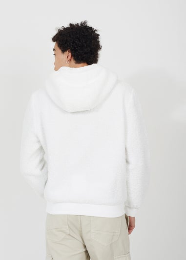 Brave Soul Cream Teddy Fleece Hoodie