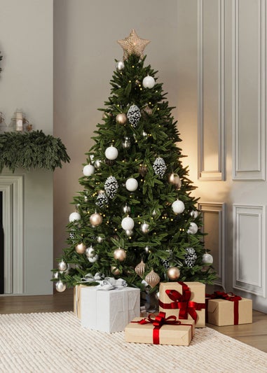 Charles Bentley Green Luxury 7ft Faux Nordic Spruce Hinged Christmas Tree