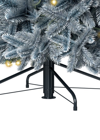 Charles Bentley Green Luxury 7ft Pre-Lit Faux Hinged Snowy Christmas Tree