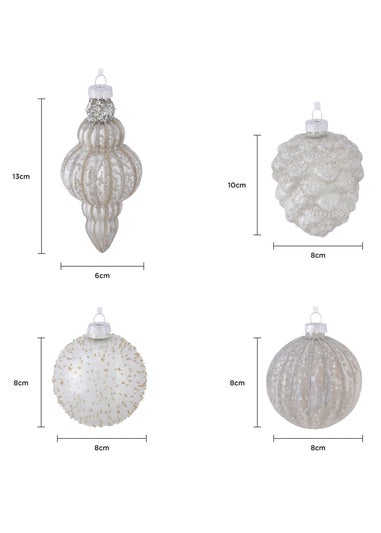 Charles Bentley Champagne Gold 12 Piece Coloured Glass Bauble Collection