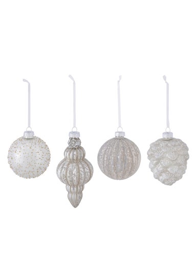 Charles Bentley Champagne Gold 12 Piece Coloured Glass Bauble Collection