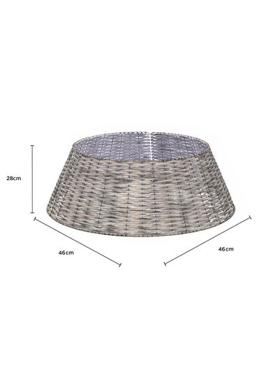 Charles Bentley Grey Medium 25cm Wicker Christmas Tree Skirt
