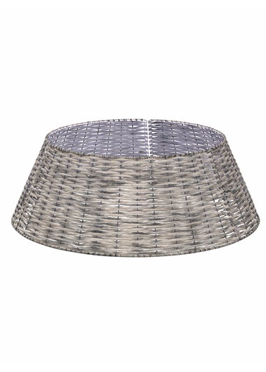 Charles Bentley Grey Medium 25cm Wicker Christmas Tree Skirt