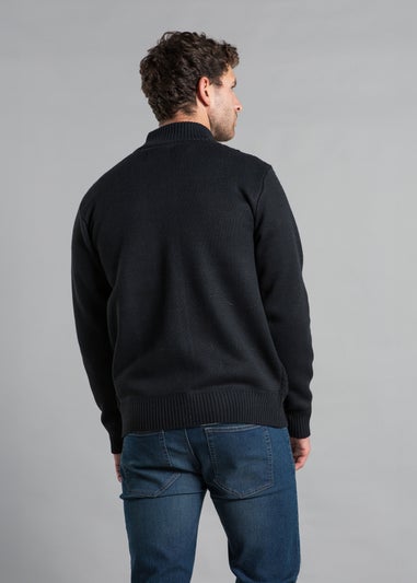 Kensington Eastside Navy Full Zip Funnel Neck Jumper