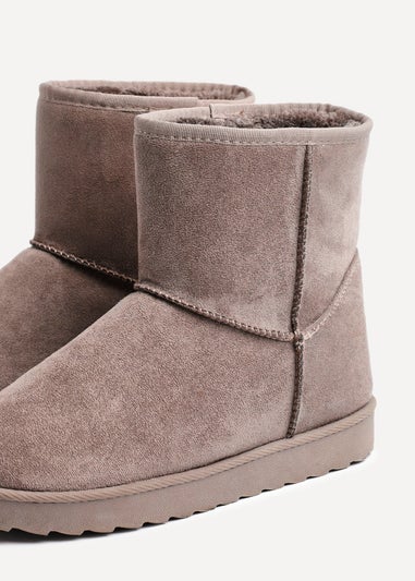 Linzi Addy Mocha Faux Suede Faux Fur Lined Ankle Boot