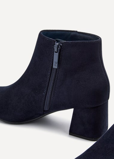 Linzi Verse Navy Suede Block Heel Ankle Boot